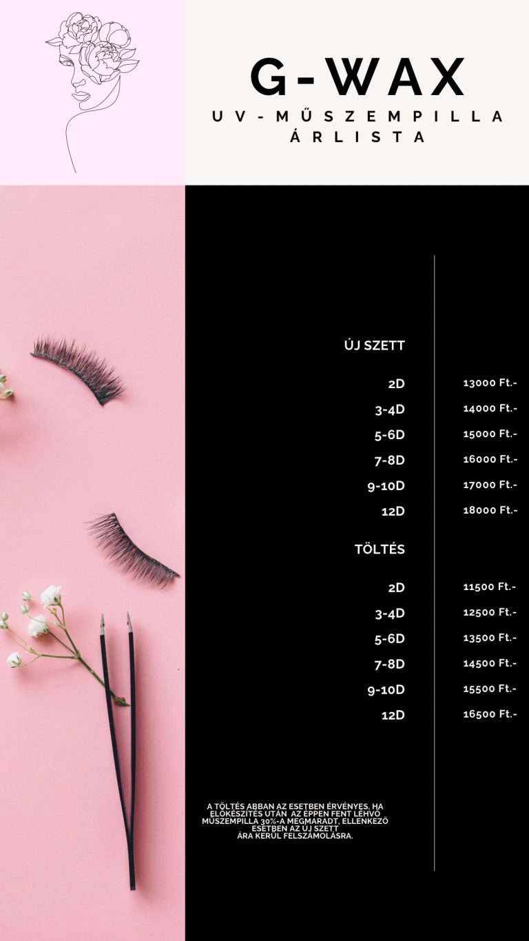 UV Műszempilla árlista Ferencváros